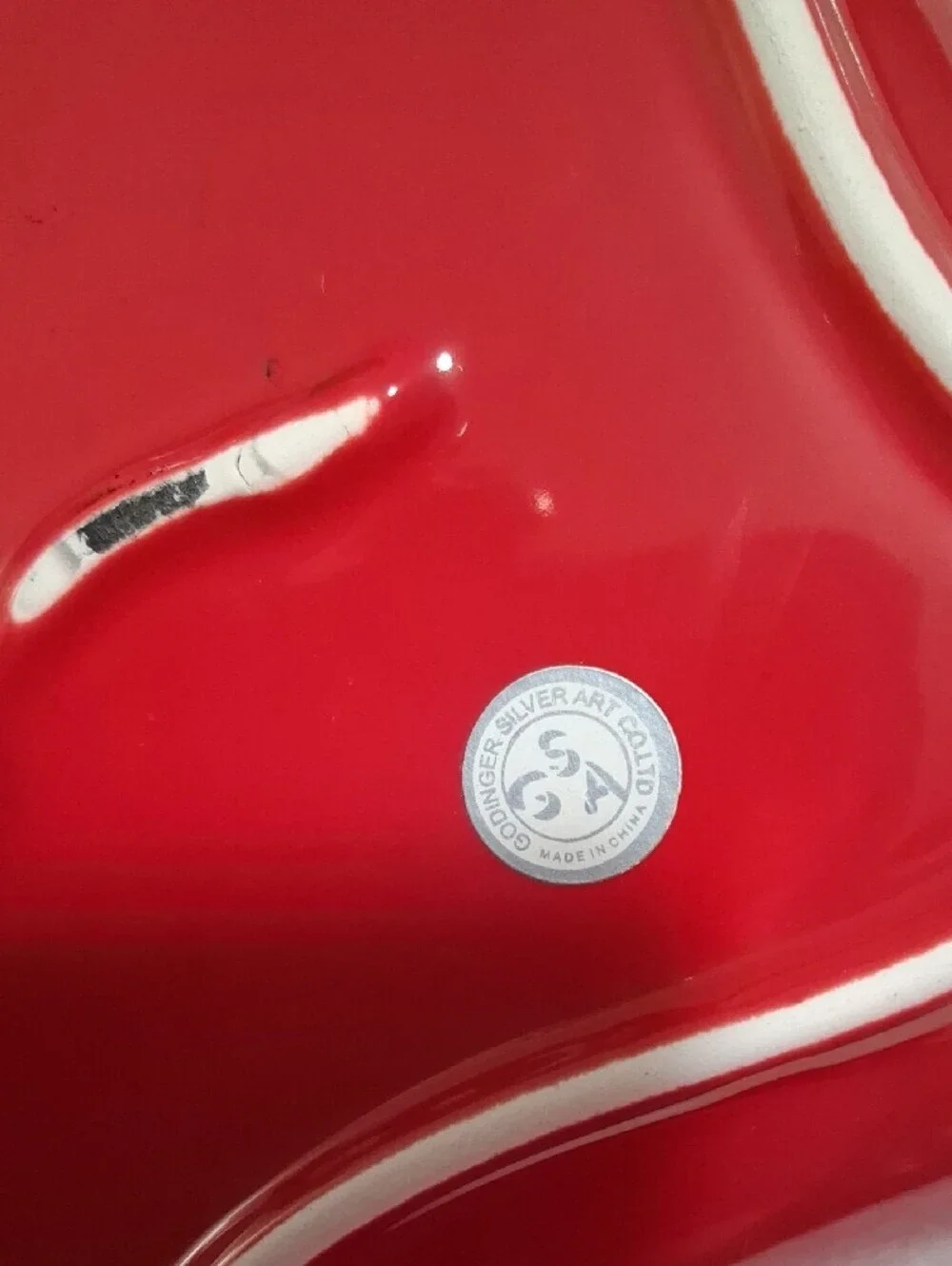 Godinger Glossy Red Ceramic Serving Platter